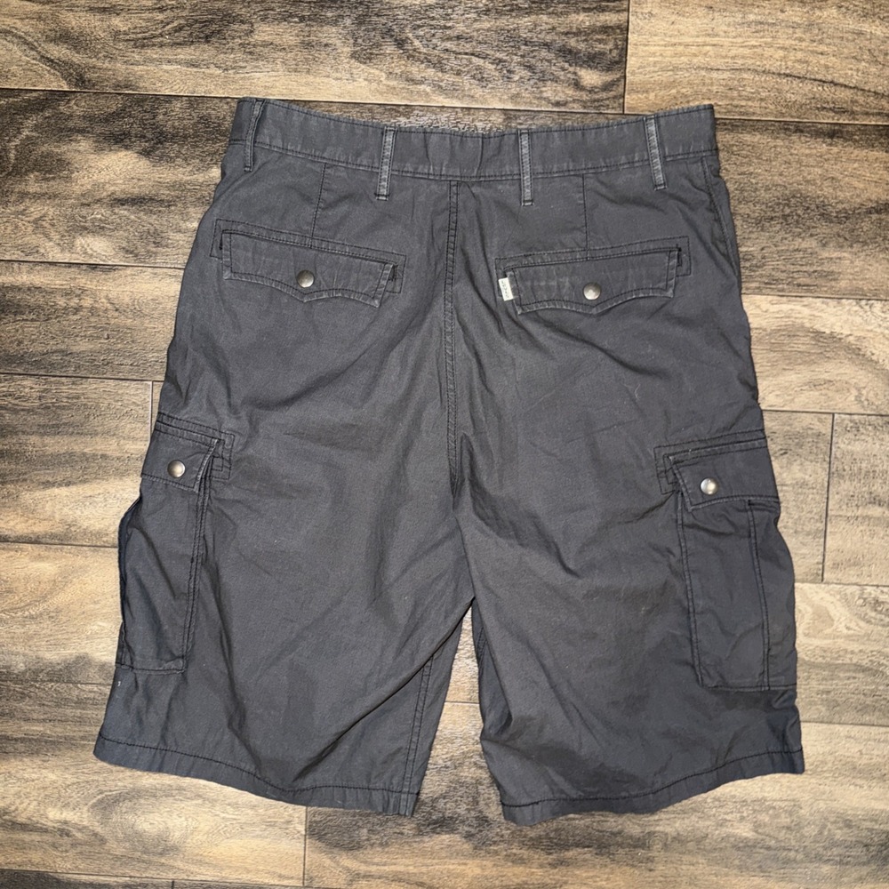 Y2K Levi's Baggy Cargo Shorts Relaxed Men's 33 Inseam 11" White Tab Dark Grey